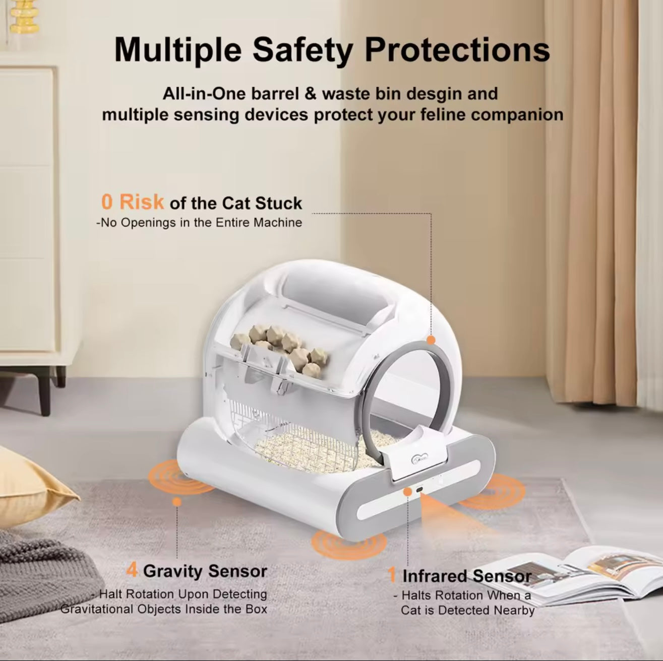 KittyCloud Automatic Cat Litter Box Self Cleaning with App Control & Cat Litter Mat Smart Cat Toilet for Multiple Large Cats