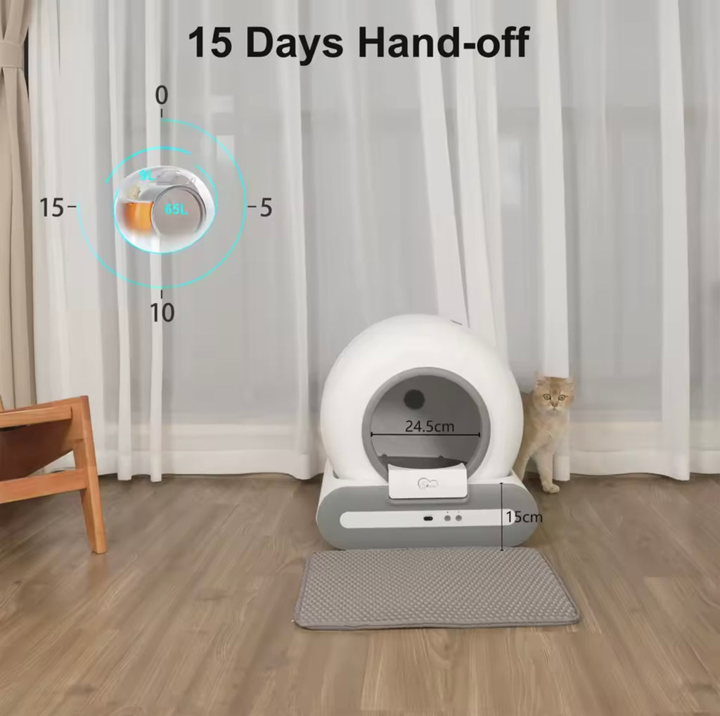 KittyCloud Automatic Cat Litter Box Self Cleaning with App Control & Cat Litter Mat Smart Cat Toilet for Multiple Large Cats